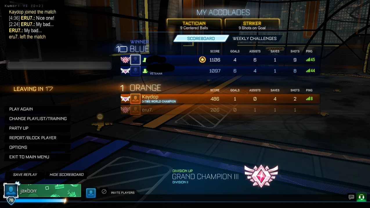 Rocket League SSL Kumori Bot